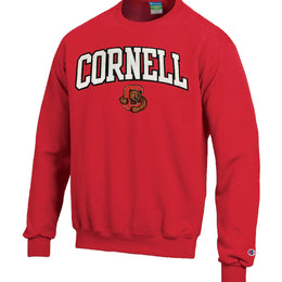 Cornell Big Red Adult Tackle Twill Crewneck - Red