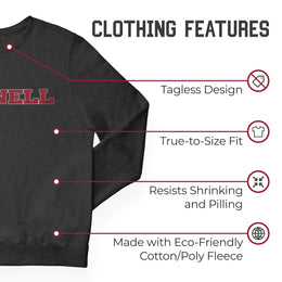 Cornell Big Red NCAA Adult Charcoal Crewneck Fleece Sweatshirt - Charcoal