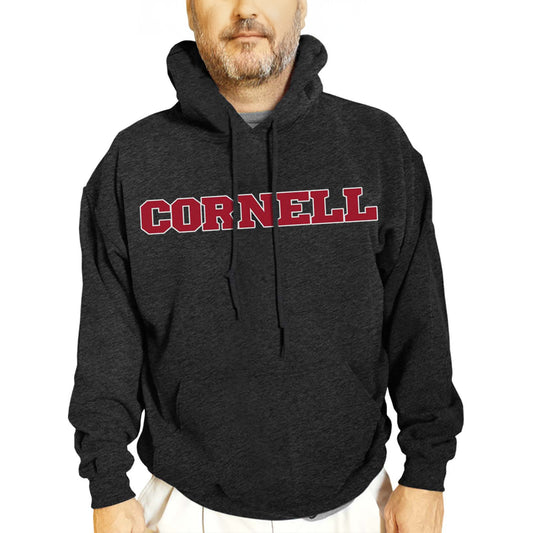 Cornell Big Red NCAA Adult Cotton Blend Charcoal Hooded Sweatshirt - Charcoal