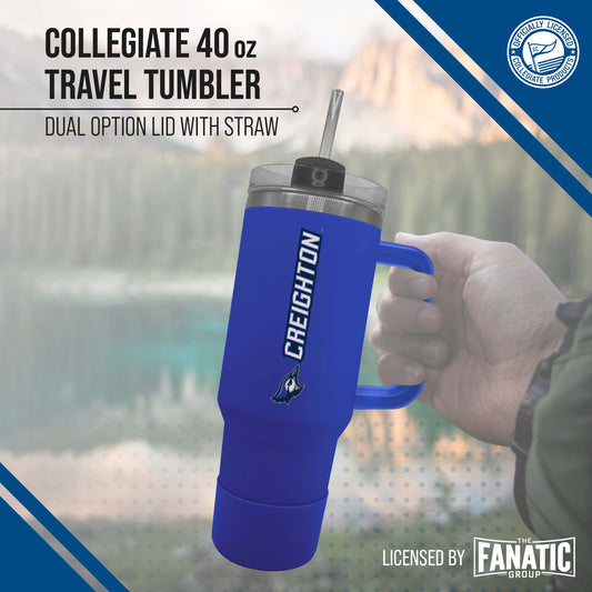 Creighton Bluejays College & University 40 oz Travel Tumbler With Handle - Royal