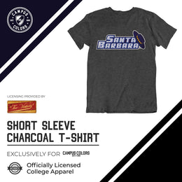 UCSB Gauchos Campus Colors NCAA Adult Cotton Blend Charcoal Tagless T-Shirt - Charcoal