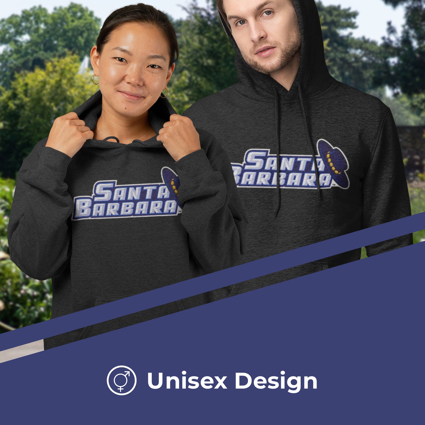 UCSB Gauchos NCAA Adult Cotton Blend Charcoal Hooded Sweatshirt - Charcoal