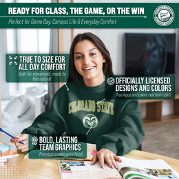 Colorado State Rams Adult Arch & Logo Soft Style Gameday Crewneck Sweatshirt - Green