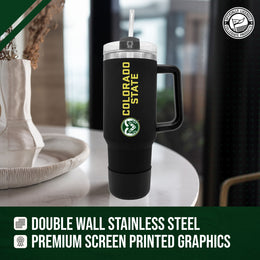 Colorado State Rams College & University 40 oz Travel Tumbler With Handle - Black