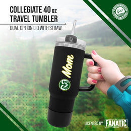 Colorado State Rams Collegiate 40oz Stainless Steel Travel Tumbler with Handle for Mom - Black