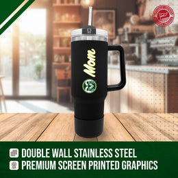 Colorado State Rams Collegiate 40oz Stainless Steel Travel Tumbler with Handle for Mom - Black