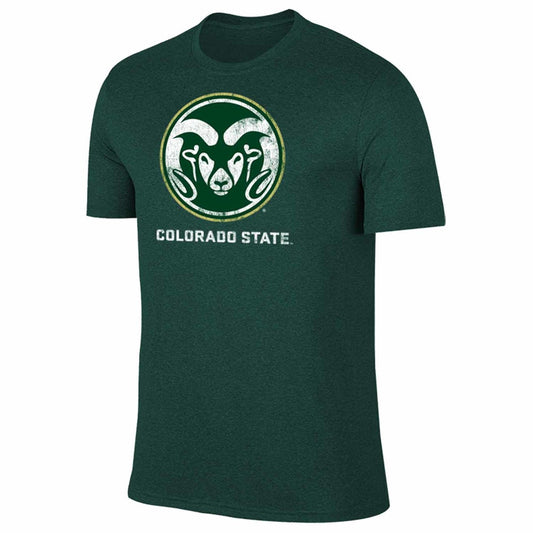 Colorado State Rams Adult MVP Heathered Cotton Blend T-Shirt - Green