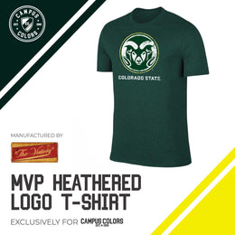 Colorado State Rams Adult MVP Heathered Cotton Blend T-Shirt - Green