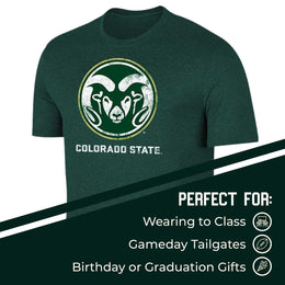Colorado State Rams Adult MVP Heathered Cotton Blend T-Shirt - Green