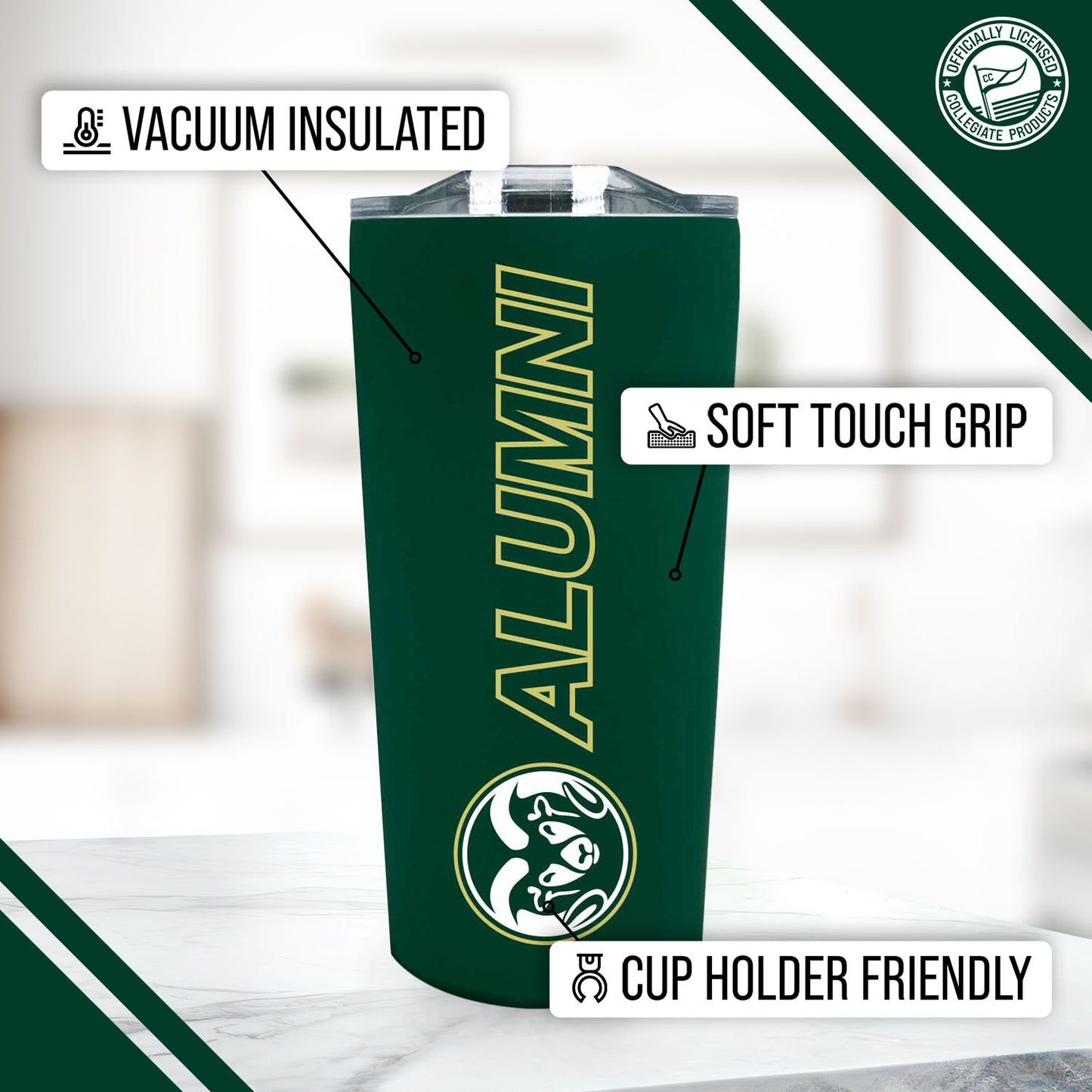 Colorado State Rams Collegiate Stainless Steel Travel Tumbler for Alumni - Green