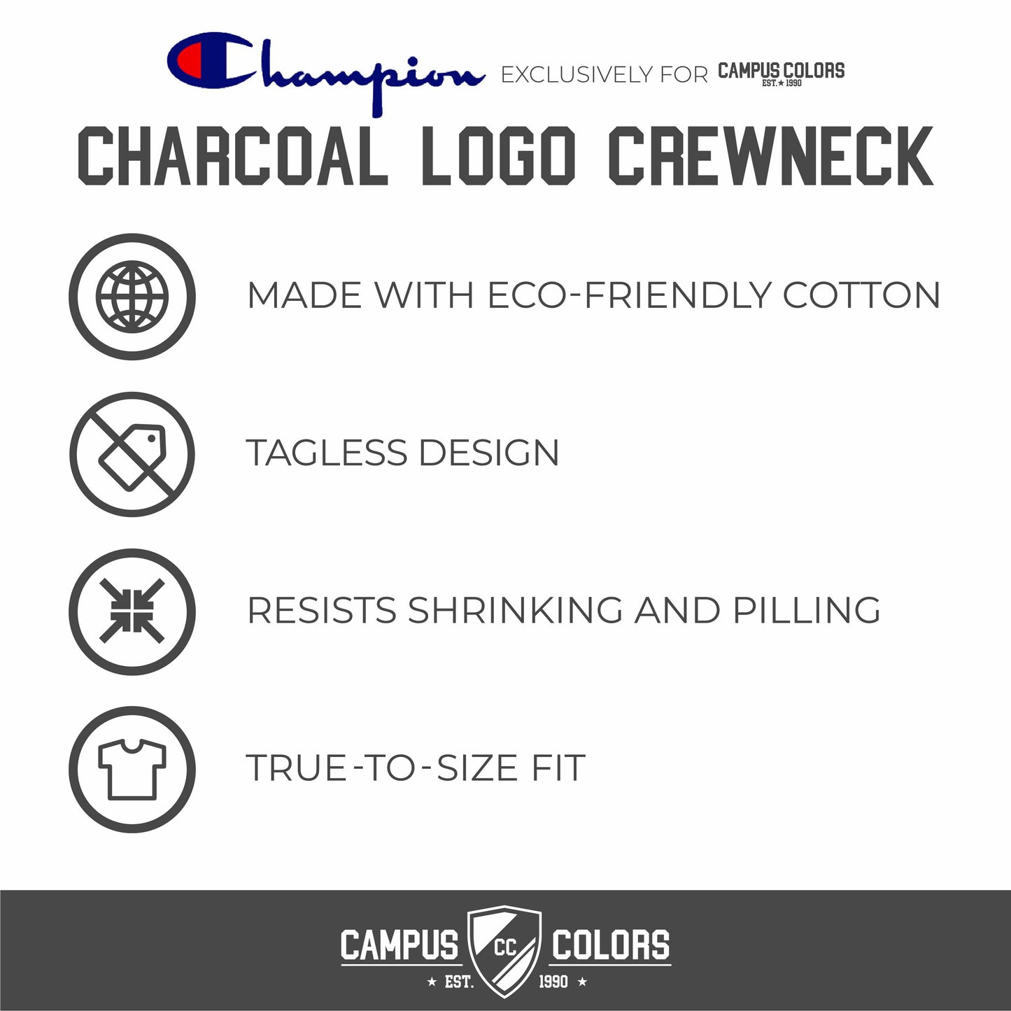 Colorado State Rams Adult Mascot Fleece Crewneck - Charcoal