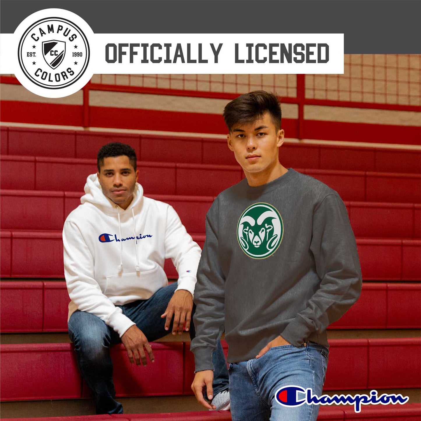 Colorado State Rams Adult Mascot Fleece Crewneck - Charcoal