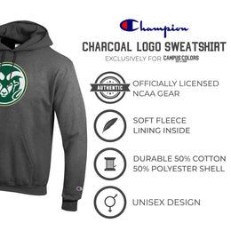 Colorado State Rams Adult Mascot Fleece Hooded Sweatshirt - Charcoal