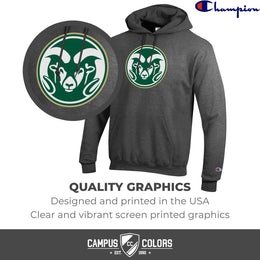 Colorado State Rams Adult Mascot Fleece Hooded Sweatshirt - Charcoal