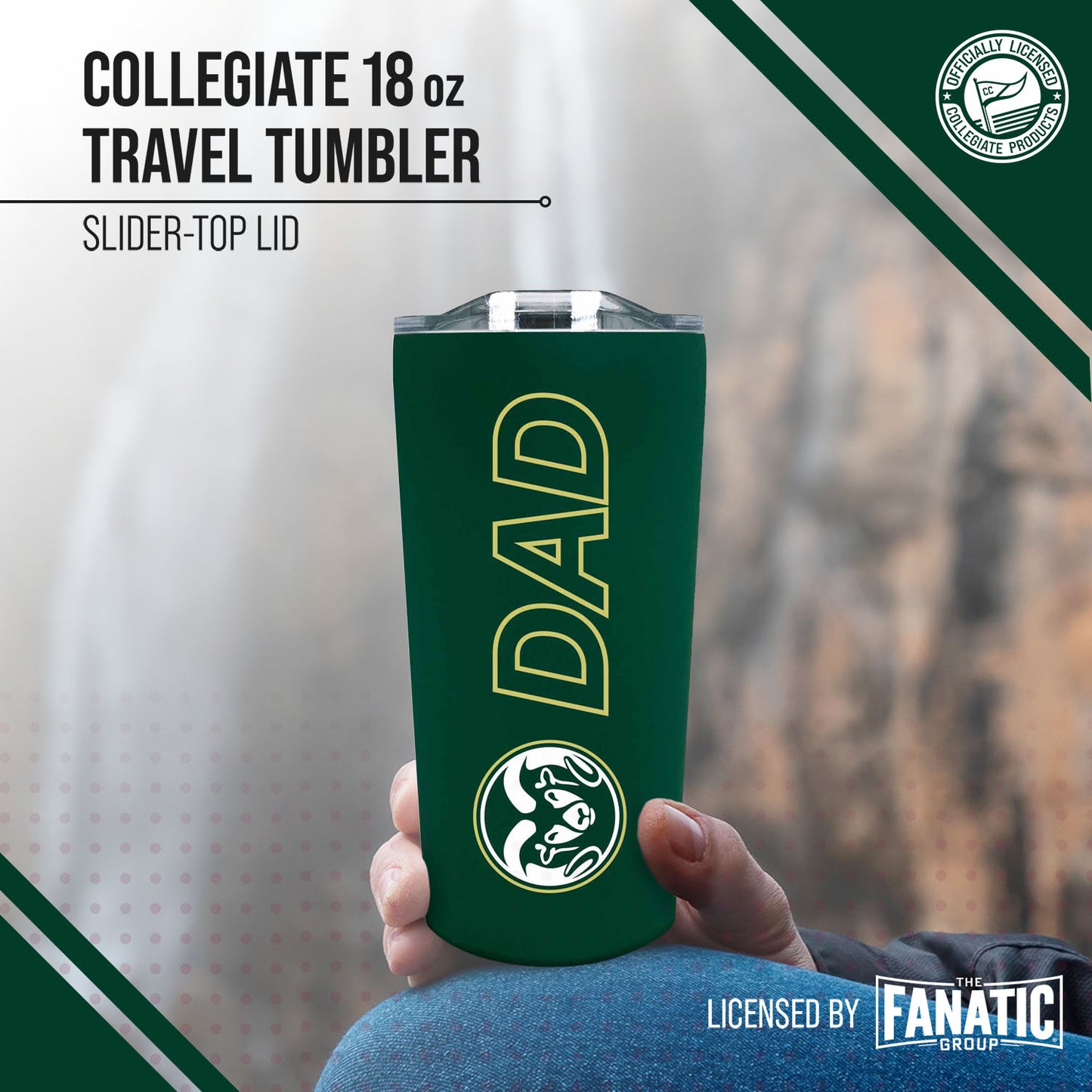 Colorado State Rams NCAA Stainless Steel Travel Tumbler for Dad - Green