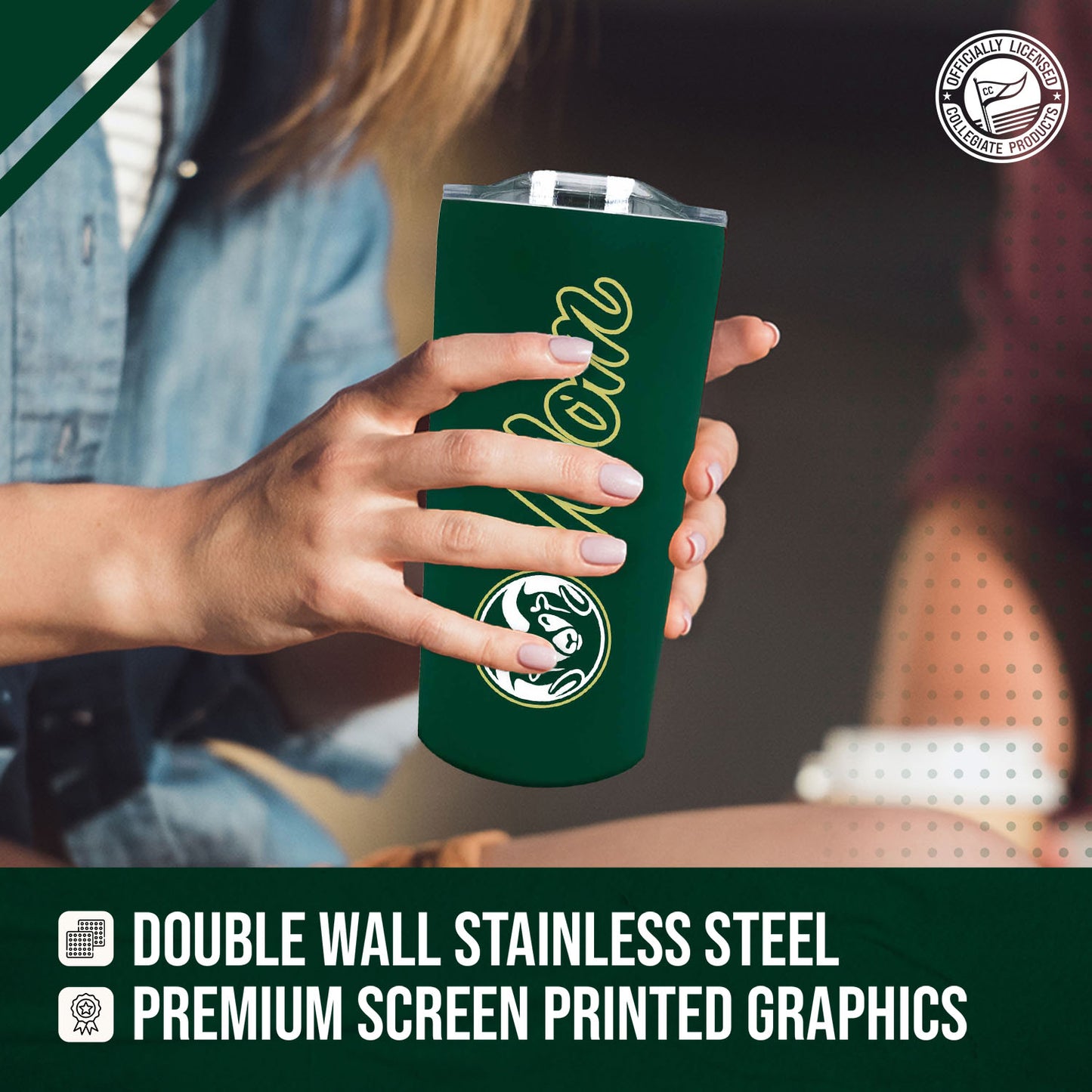 Colorado State Rams NCAA Stainless Steel Travel Tumbler for Mom - Green