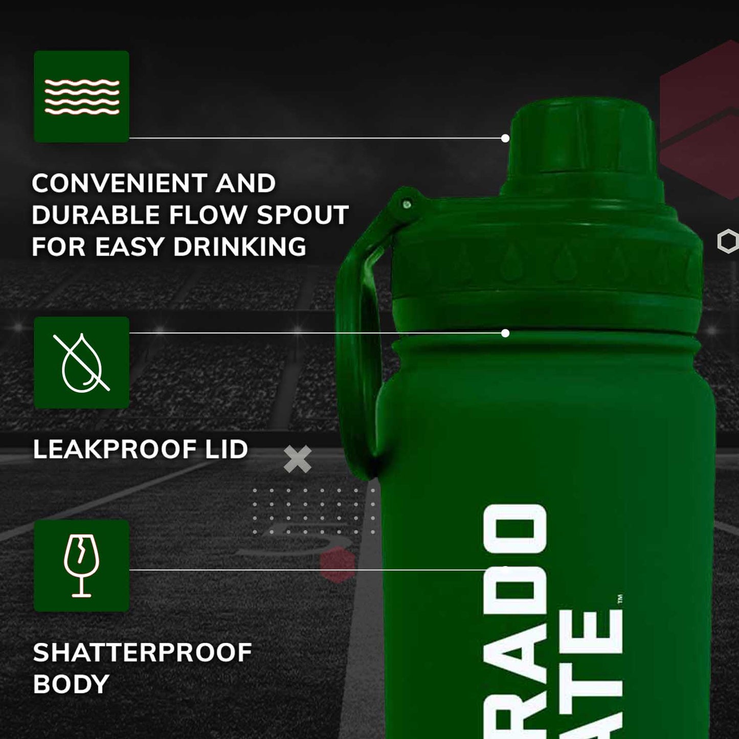 Colorado State Rams NCAA Stainless Steel Water Bottle - Green