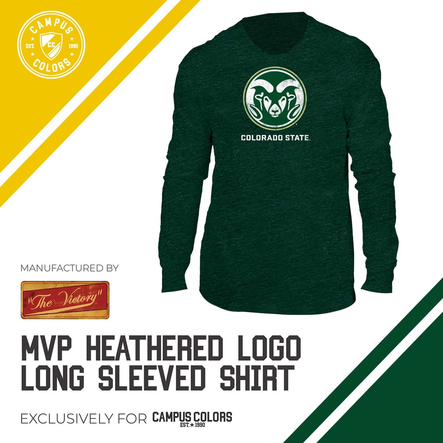 Colorado State Rams NCAA MVP Adult Long-Sleeve Shirt - Green