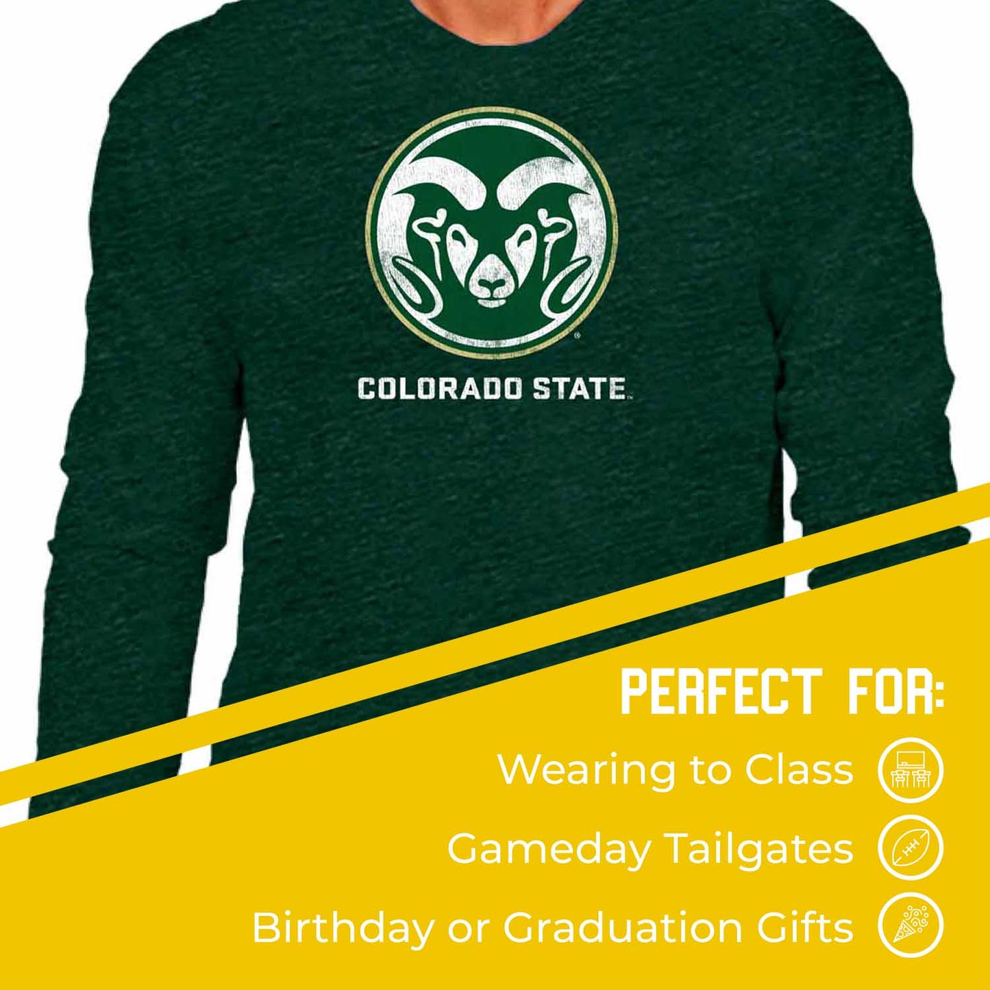 Colorado State Rams NCAA MVP Adult Long-Sleeve Shirt - Green