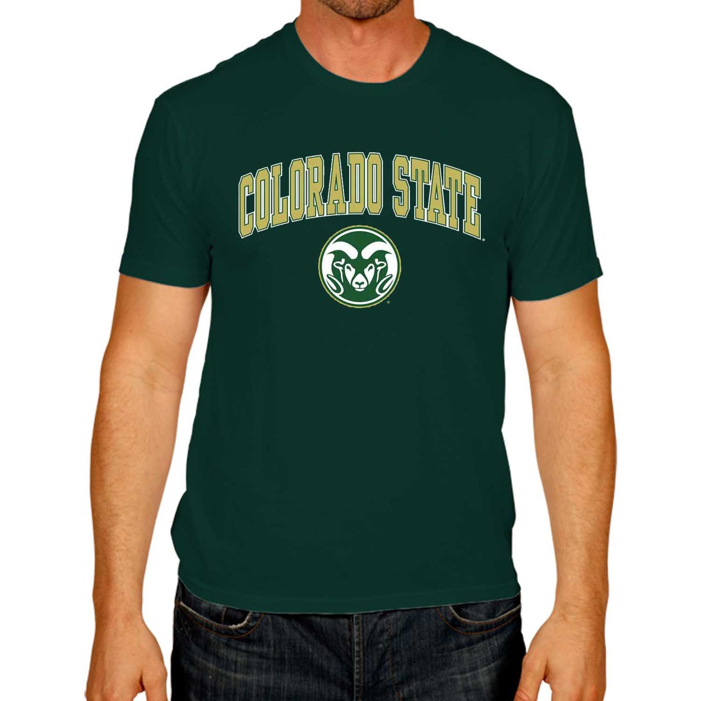 Colorado State Rams  Arch and Logo Short Sleeve T-shirt - Green