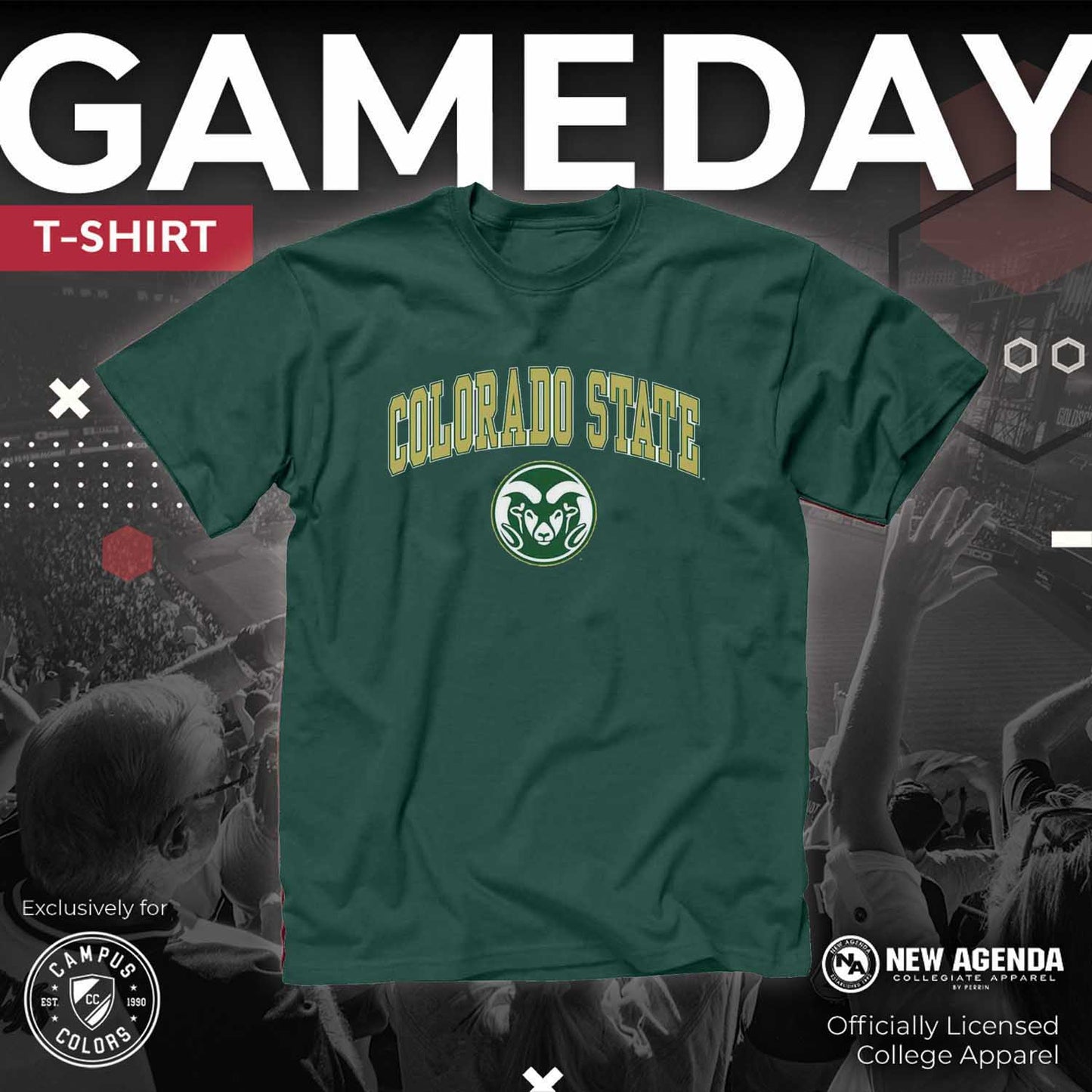 Colorado State Rams  Arch and Logo Short Sleeve T-shirt - Green