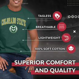 Colorado State Rams  Arch and Logo Short Sleeve T-shirt - Green