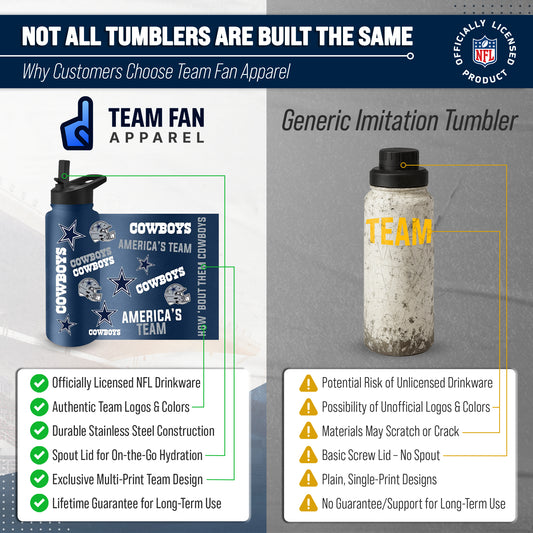 Dallas Cowboys NFL 34Oz Native Quencher Water Bottle - Navy