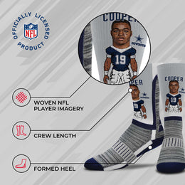 Dallas Cowboys NFL Adult V Curve MVP Player Crew Socks - Sport Gray #19