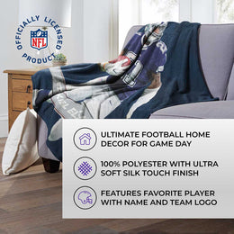 Dallas Cowboys NFL Hi-Def Ezekiel Elliot Silk Blanket - Navy