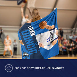 Dallas Mavericks NBA Hi-Def Luka Don?i? Silk Blanket - White