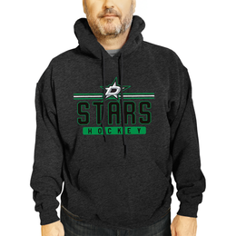 Dallas Stars NHL Adult Heather Charcoal True Fan Hooded Sweatshirt Unisex - Charcoal