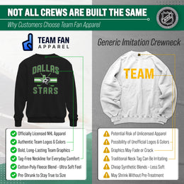 Dallas Stars Adult NHL Faceoff Hockey Fleece Crewneck Sweatshirt - Black
