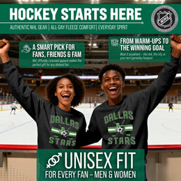 Dallas Stars Adult NHL Faceoff Hockey Fleece Crewneck Sweatshirt - Black