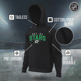 Dallas Stars NHL Adult Unisex Powerplay Hooded Sweatshirt - Black Heather