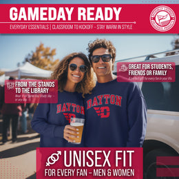 Dayton Flyers Adult Arch & Logo Soft Style Gameday Crewneck Sweatshirt - Navy