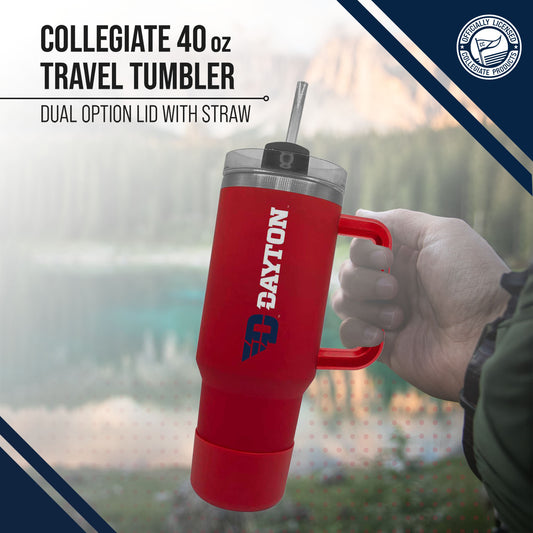 Dayton Flyers College & University 40 oz Travel Tumbler With Handle - Red