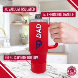Dayton Flyers Collegiate 40oz Stainless Steel Travel Tumbler with Handle for Dad - Red