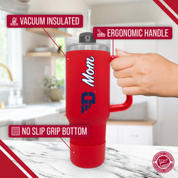 Dayton Flyers Collegiate 40oz Stainless Steel Travel Tumbler with Handle for Mom - Red