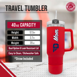 Dayton Flyers Collegiate 40oz Stainless Steel Travel Tumbler with Handle for Mom - Red