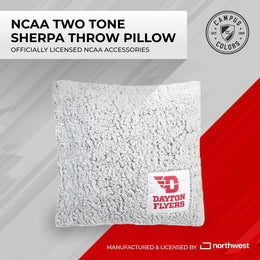 Dayton Flyers Two Tone Sherpa Throw Pillow - Team Color