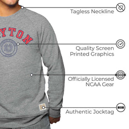Dayton Flyers College Gray University Seal Crewneck Sweatshirt - Gray
