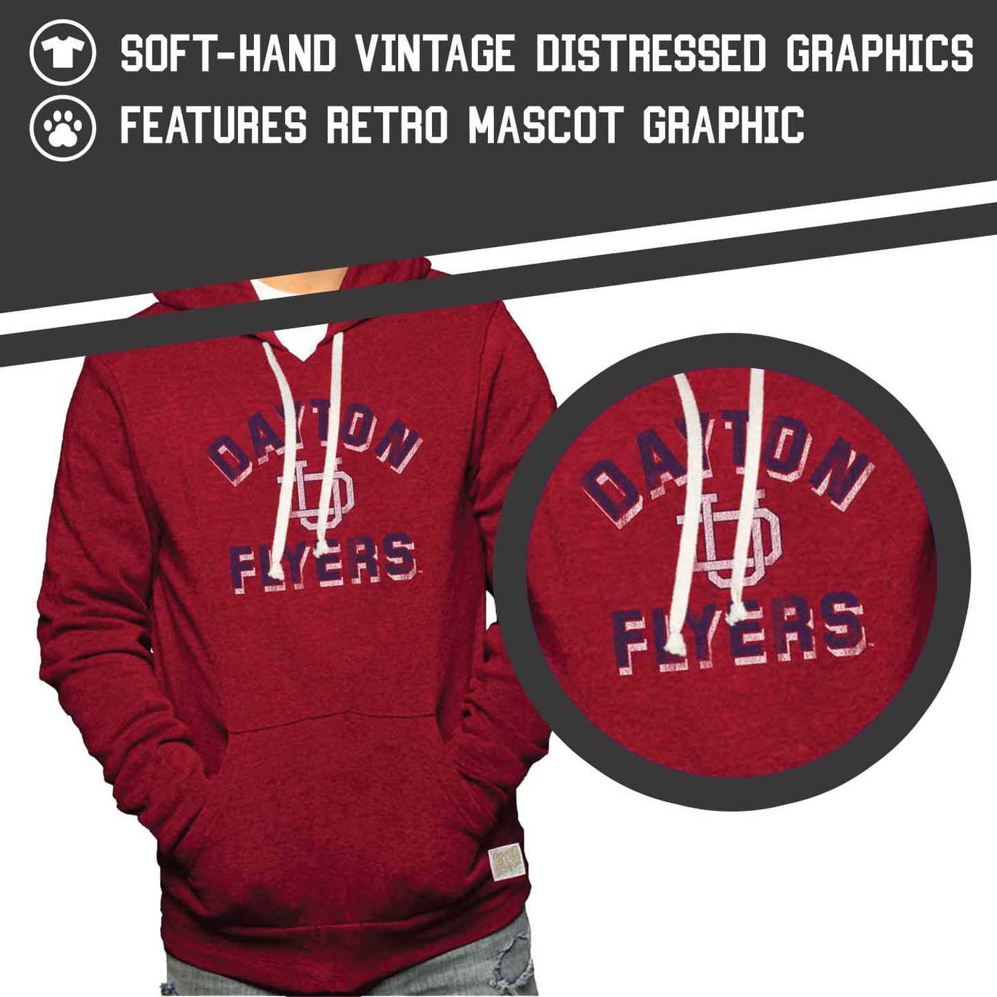 Dayton Flyers Adult University Hoodie - Red