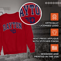 Dayton Flyers NCAA Adult Tackle Twill Crewneck Sweatshirt - Red