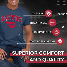 Dayton Flyers  Arch and Logo T-Shirt - Navy