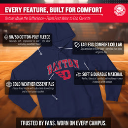 Dayton Flyers Adult Arch & Logo Soft Style Gameday Hooded Sweatshirt - Navy
