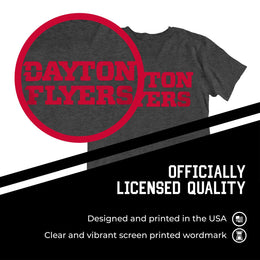 Dayton Flyers Campus Colors NCAA Adult Cotton Blend Charcoal Tagless T-Shirt - Charcoal