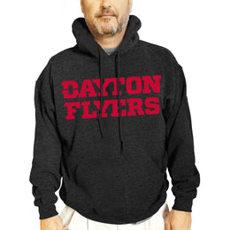 Dayton Flyers NCAA Adult Cotton Blend Charcoal Hooded Sweatshirt - Charcoal