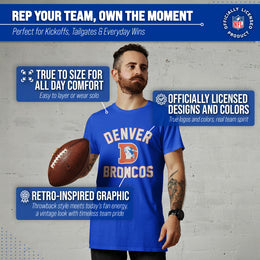 Denver Broncos NFL Adult Retro Gameday Unisex T-Shirt - Royal