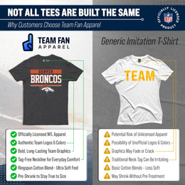 Denver Broncos NFL Adult Team Block Tagless T-Shirt - Charcoal