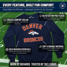 Denver Broncos NFL Gameday Adult Crewneck Sweatshirt - Navy